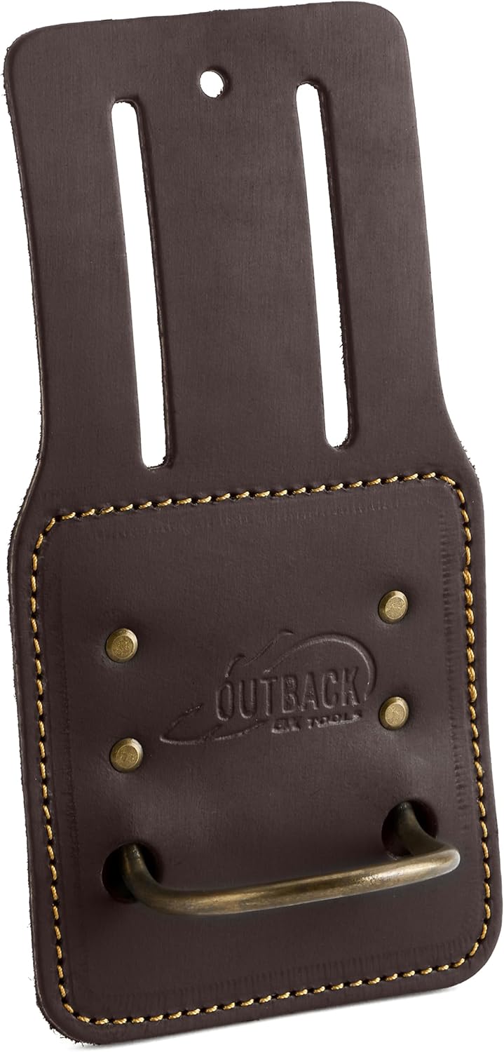 OX Pro Leather Hammer Holder for Tool Belt with Utility Pocket | Heavy Duty Hammer Holster Loop for Construction | Fits 2-3 Inch Belts | Tool Belt Accessories
