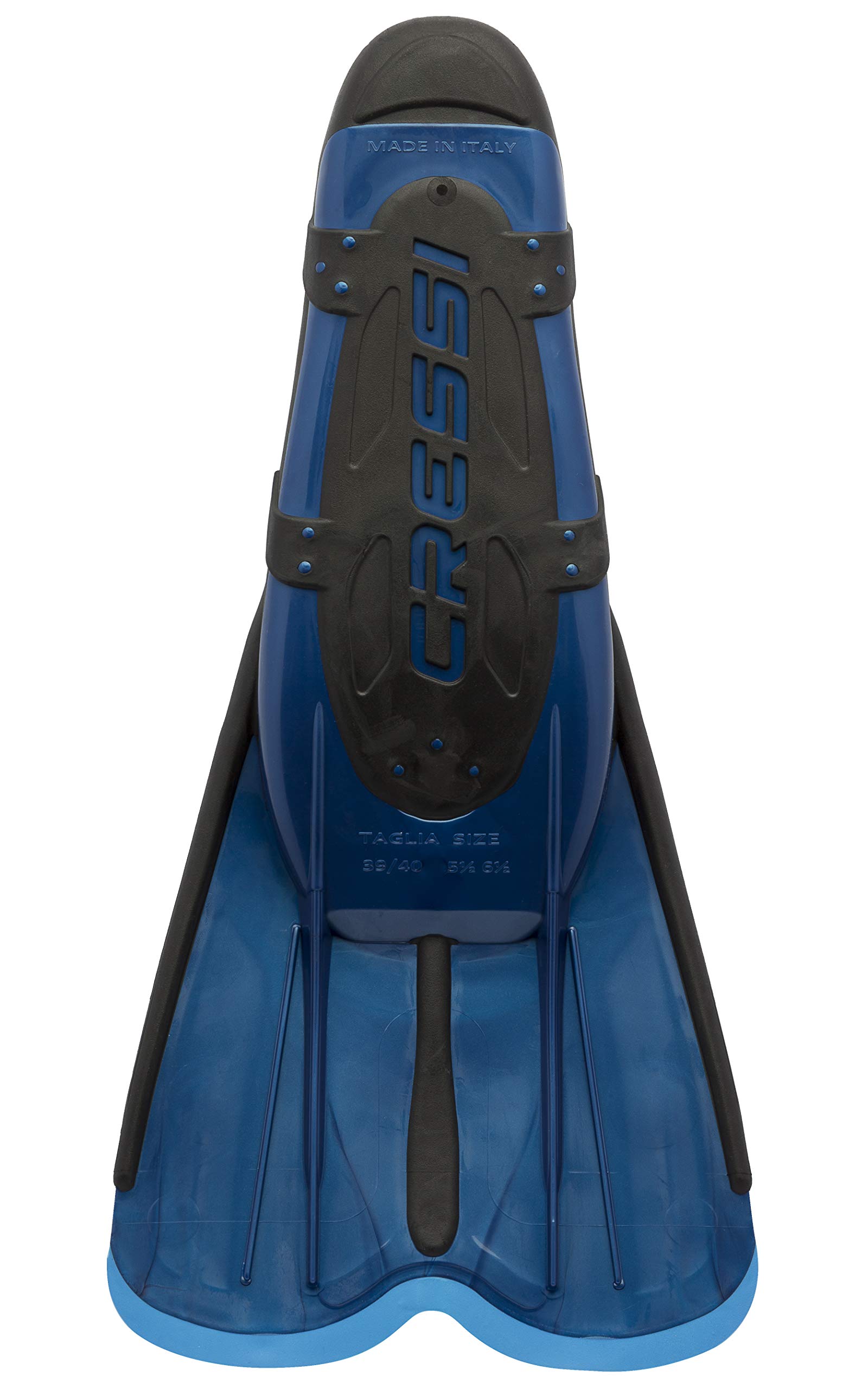 Cressi Big Eyes Evo Alpha Ultra Dry Schnorchelset Schnorcheln Set mit Schnorchel und Taucherbrille & Agua Short Flossen Kurze Schnorchel- und Schwimmflossen, Blau, 43/44