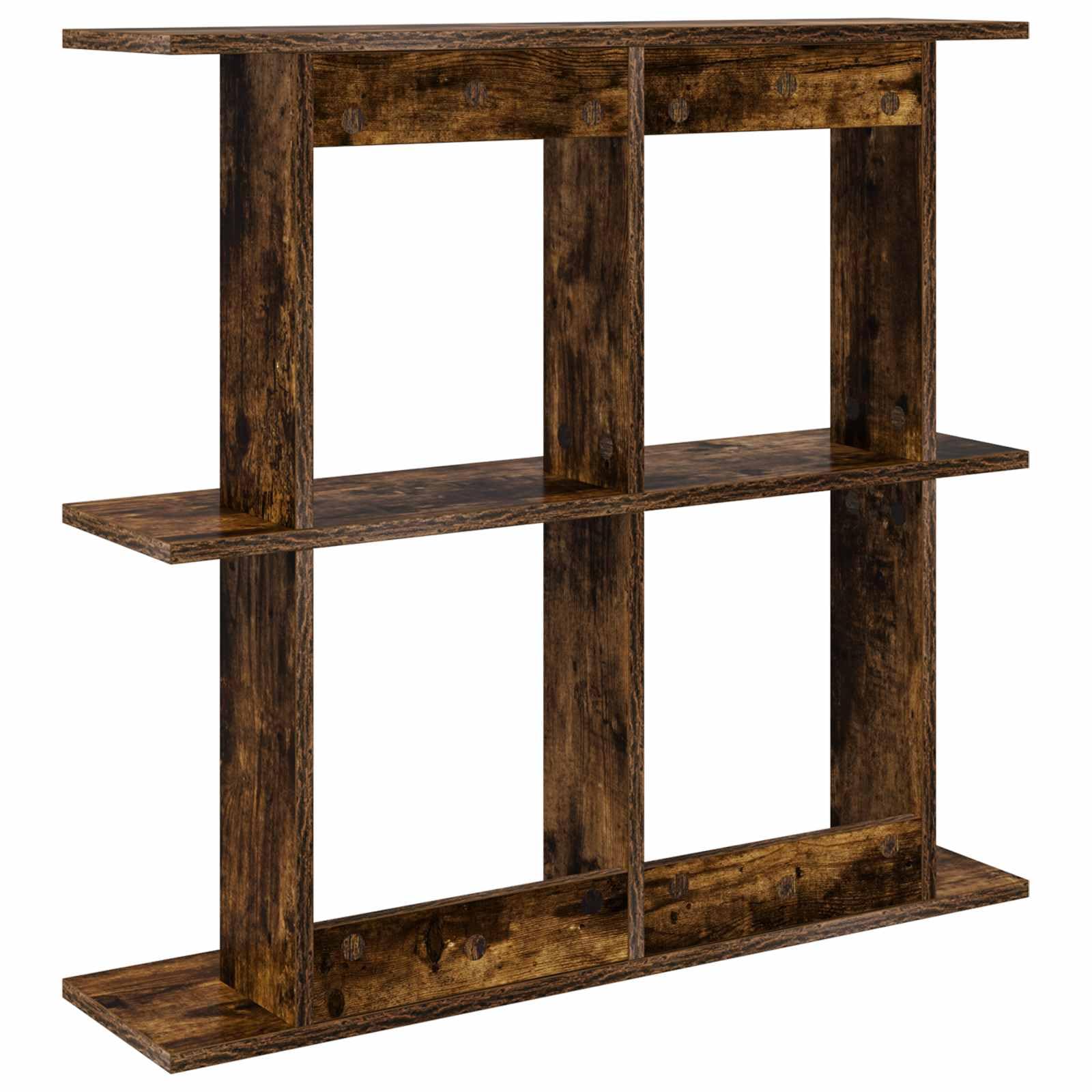 Wandregal Wandhalterung Braun aus Holzwerkstoff 80 x 20 x 75 cm rechteckig für Wohnzimmer Schlafzimmer Küche Büro platzsparend mit viel Stauraum und moderner Aufbewahrung
