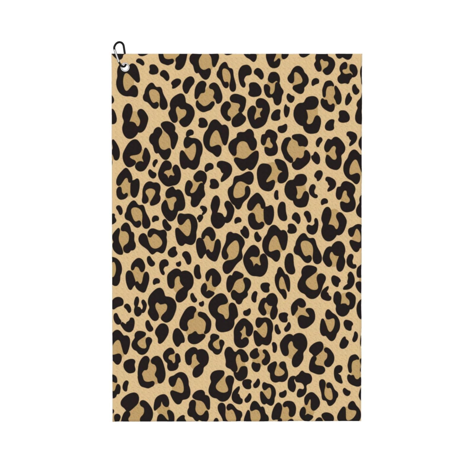 Hnnkloy Leopard Skin Cheetah Jaguar, 16x24 in Portable Waffle Golf Towels with Carabiner Clip for Golf Bag