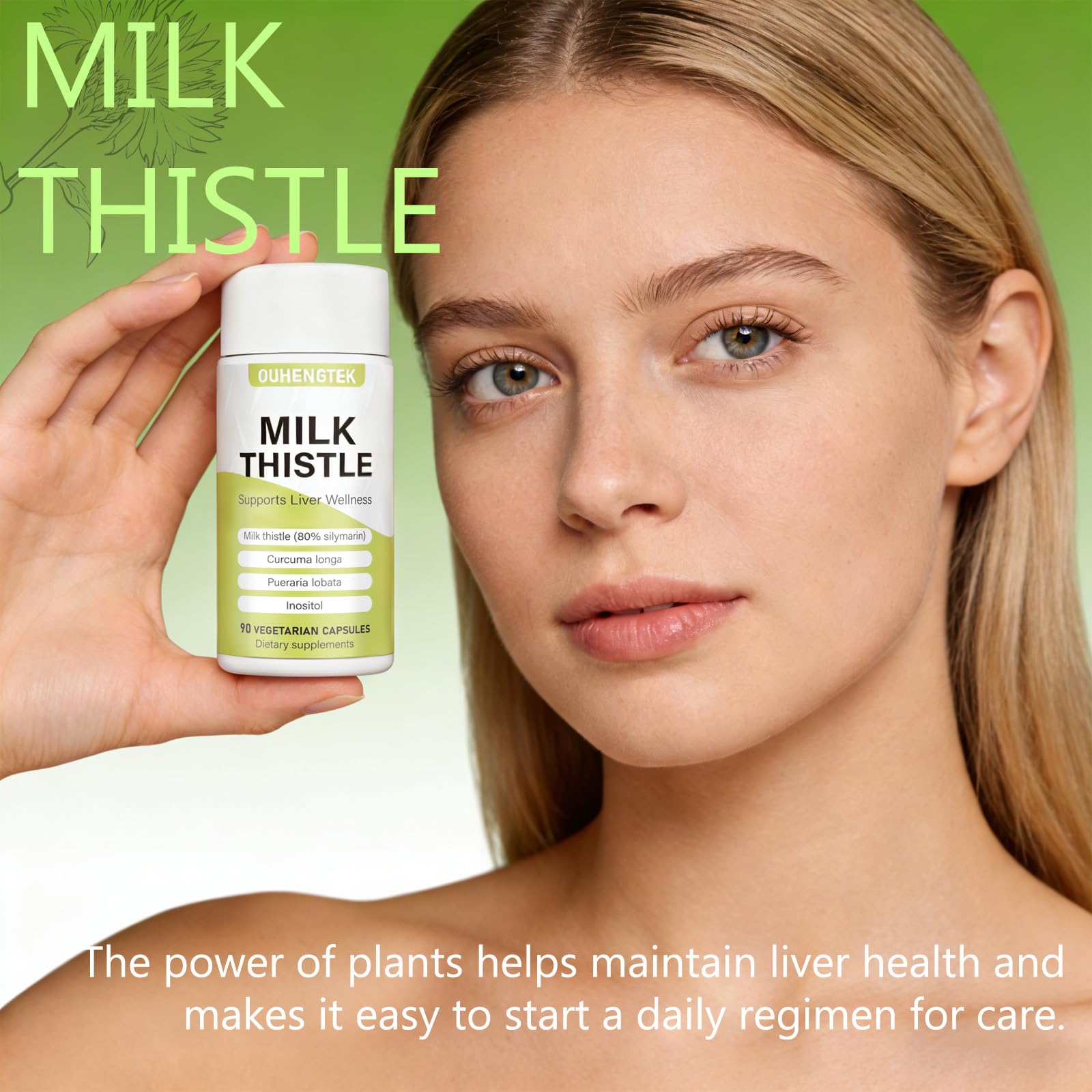 Milk Thistle Extract 80% Silymarin Capsules, 300mg Milk Thistle Liver Detox & Digestive Support Supplement, Antioxidant for Liver Cleanse, 90 Capsules — Amazon image 9