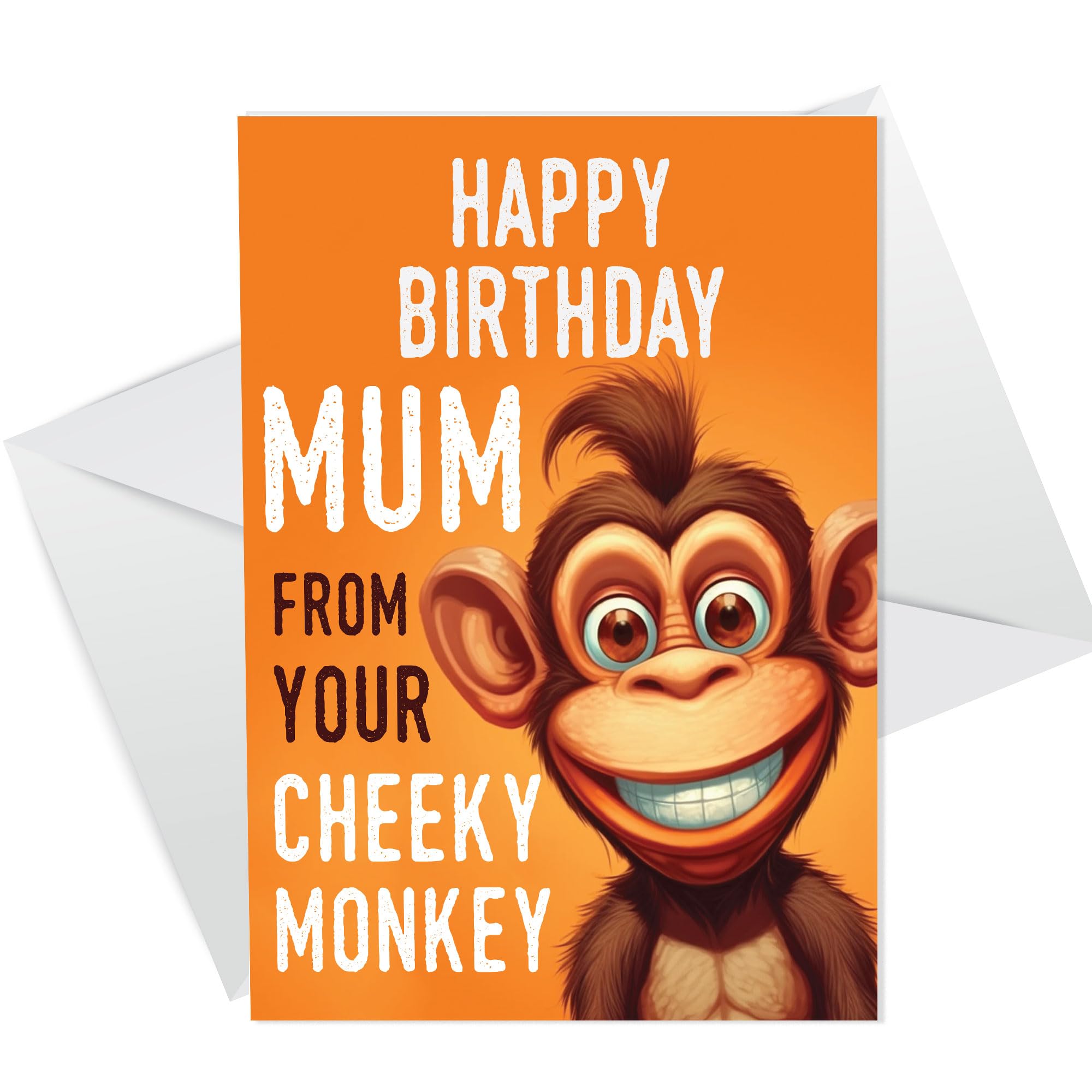 RED OCEAN Funny Birthday Card For Mum Monkey Design From Daughter Son Cheeky Monkey Mum Greetings Card