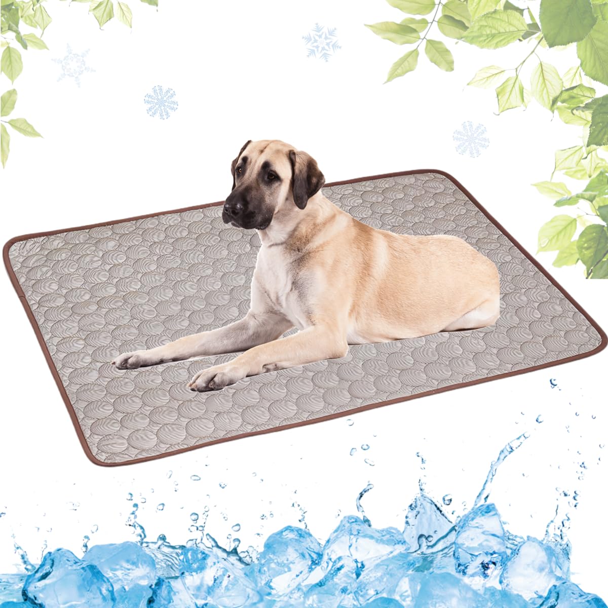 LEZUAN Cooling Mat for Dogs, Portable Pet Cooling Mat, Heat Relief Self Cooling Dog Mat, Washable Summer Cat Mat for Crates, Kennels and Beds(Coffee,100x150cm) โ image 1