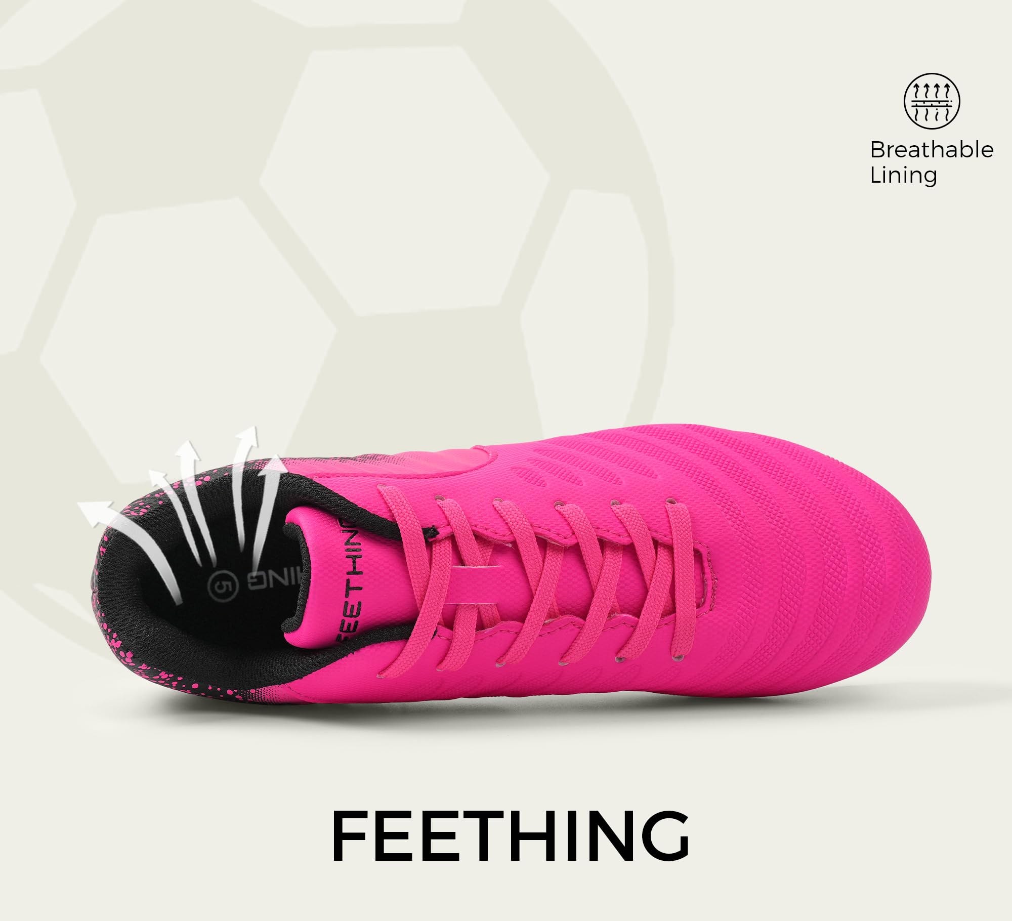 Botas de Fútbol Unisex para Jóvenes Zapatos de Fútbol de Césped Firme Ligeros para Entrenamiento al Aire Libre