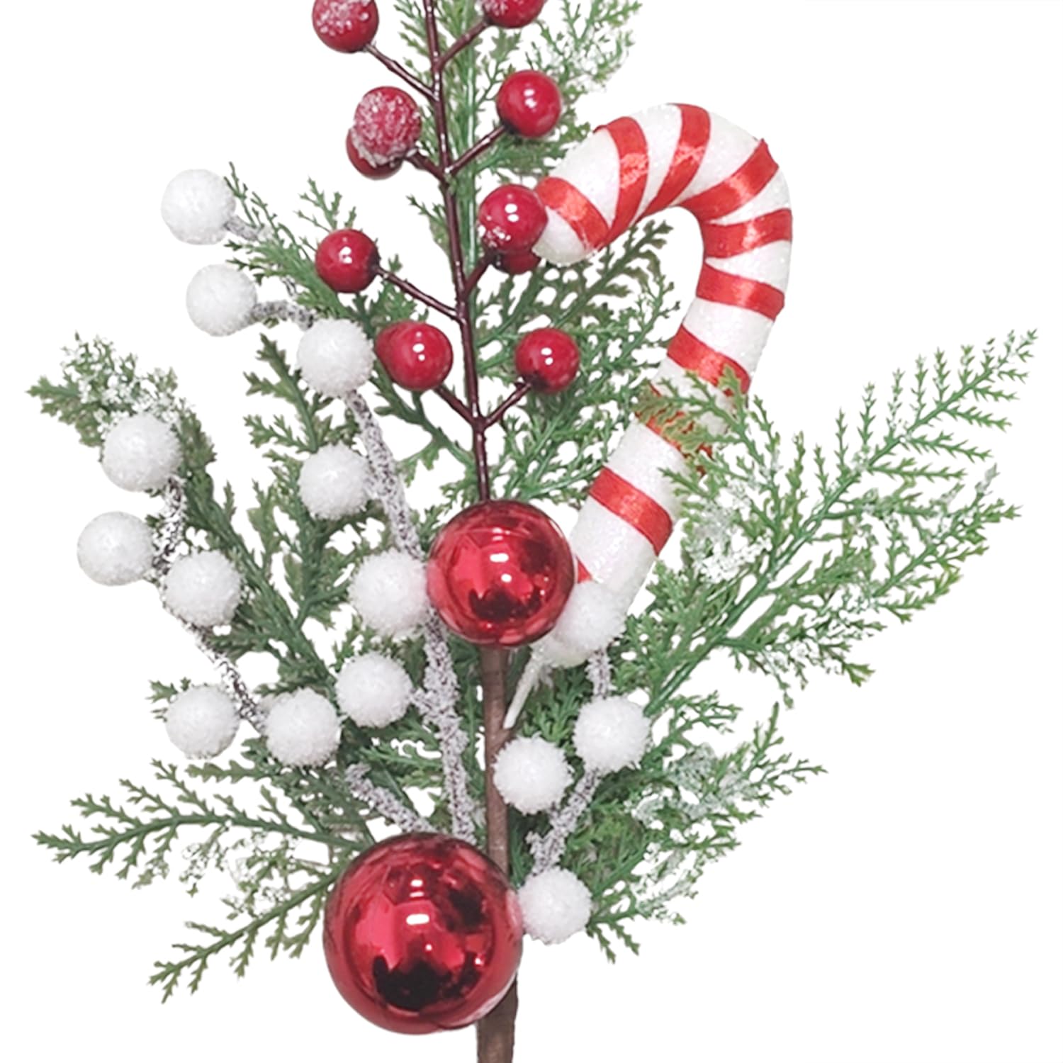 Kunjocy Christmas Pine Branches with Candy Cane - Image 3