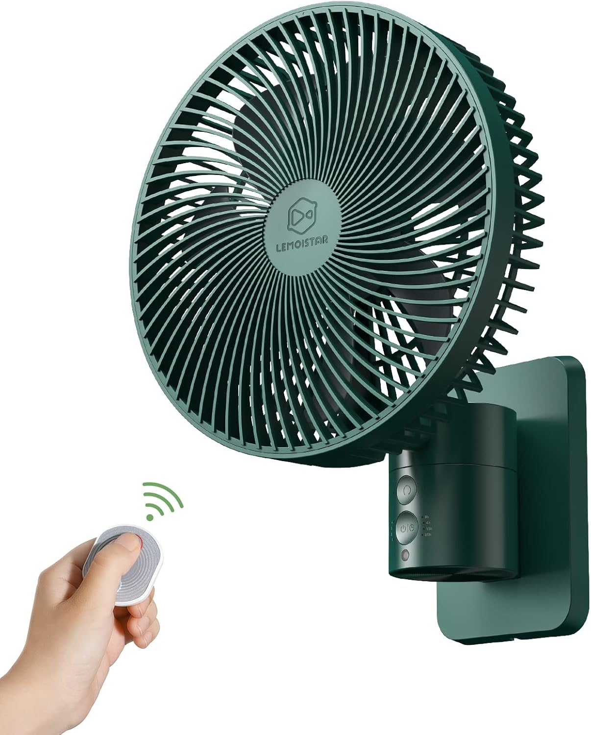 8 Inch Oscillating Wall Mounted Fan with Remote Control,Timer and 4