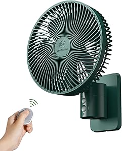 LEMOISTAR 8 Inch Small Fan with Remote Control, 90° Oscillation, 4 Speeds High Speed, Timer, Adjustable Tilt, 70 Inch Cord…