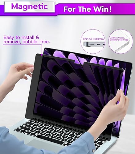 Miniatura 3 de PYS MacBook Air - Pantalla de privacidad de 15 pulgadas compatible con MacBook Air de 15.3 pulgadas, modelo A2941 con chip M2, protector de pantalla