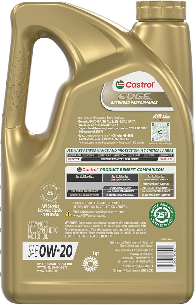 Castrol EDGE Extended Performance 0W-20 Aceite Motor 5 Cuartos miniatura 4