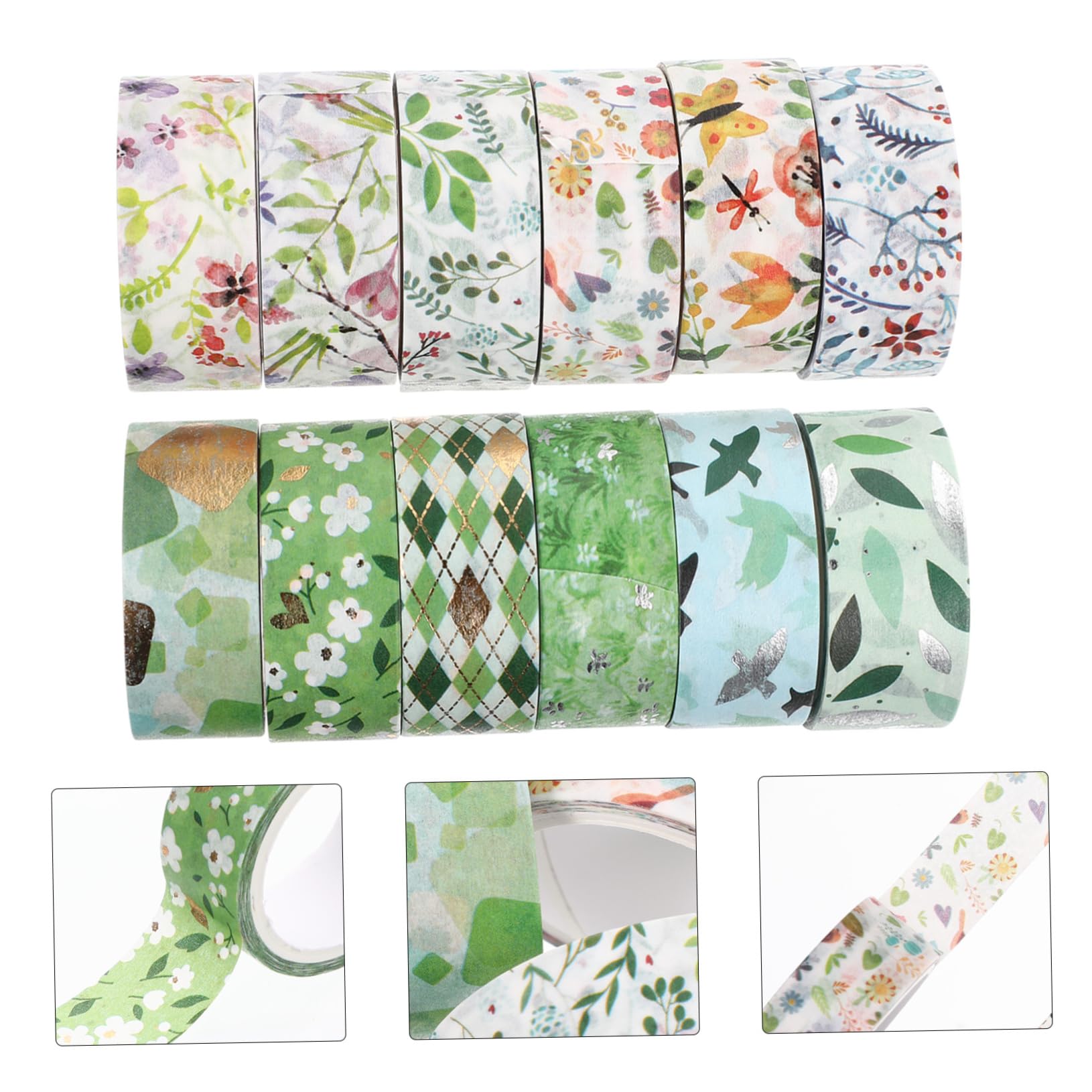STOBOK 36 Nastro Decorativo Washi Tape Per Scrapbooking e Album Fotografici Facile Da Strappare Riutilizzabile Design Floreale Unico