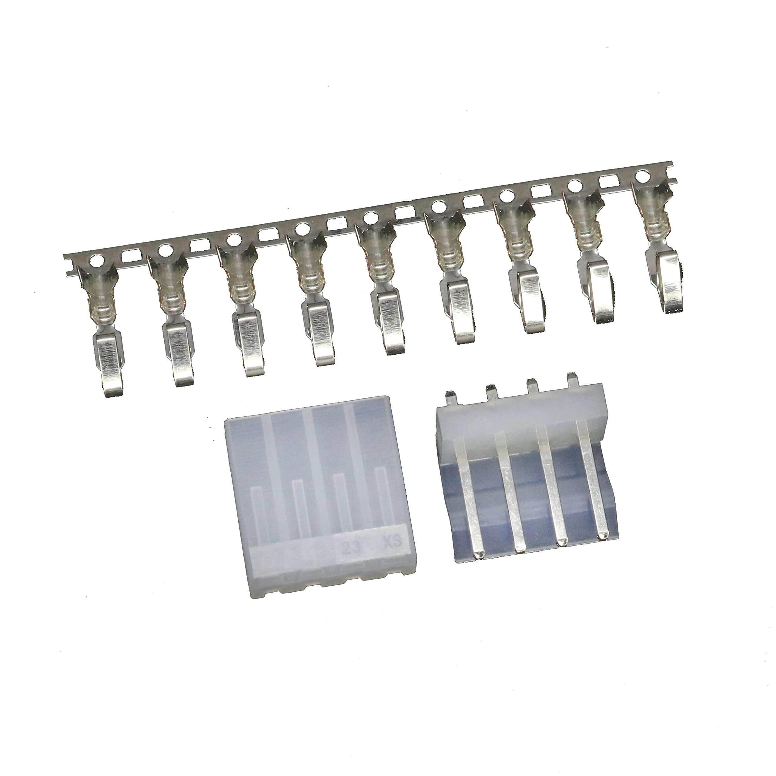 CH 3.96mm 4-pin Board-to-Wire Crimp Connector Plug + PCB Socket + Crimps, Pack of 50 Compatible With Molex KK 396 / Molex 5239