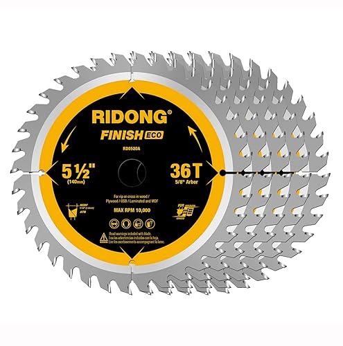 Miniatura 6 de Hoja de sierra circular de 7-14 pulgadas y 24 dientes con acabado ATB de eje de 58 pulgadas para corte de madera (paquete de 5)