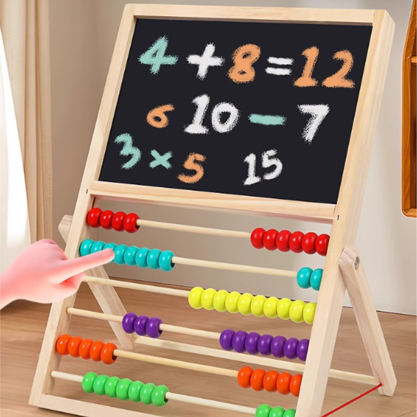Abacus Deska Do Rysowania Abakus Drewniana Rama Wielofunkcyjny 6-rzędowy Ramki Liczenia Wczesnej Nauki Przybory Szkolne