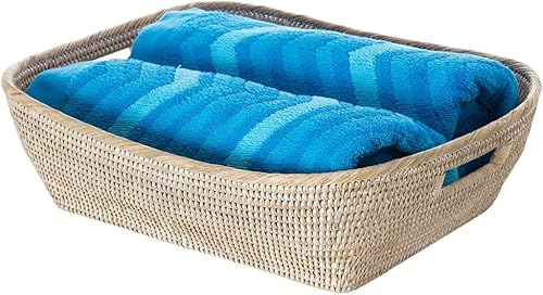 Miniatura 2 de KOUBOO 1060077 La Jolla - Cesta de almacenamiento para estantes, color blanco lavado