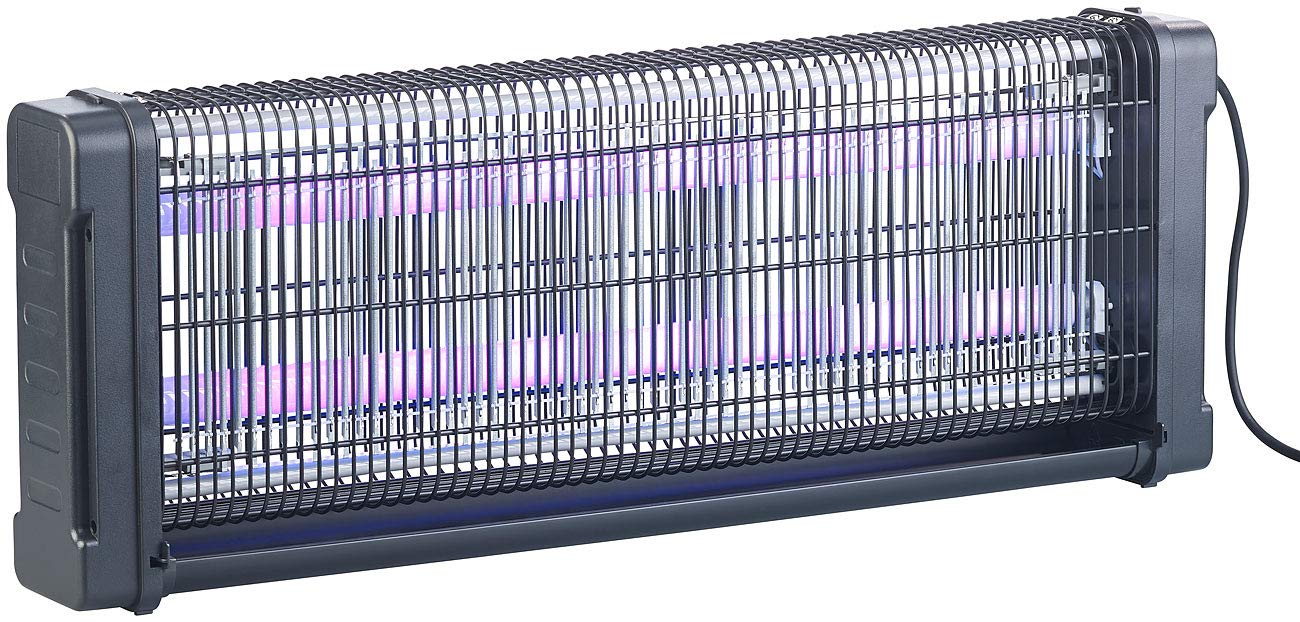 Lunartec Insektenlampe: UV-Insektenvernichter mit Rundum-Gitter, 2 UV-Röhren, 2.000 V, 40 Watt (Insektenvernichter elektrisch, Elektro, Lampe)