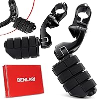 Vista 7 de Benlari Estriberas de Carretera de 1 pulgada 1-1/4 pulgadas Estriberas de Acero Inoxidable 304 Largas Anguladas Ajustables Compatibles con Harley