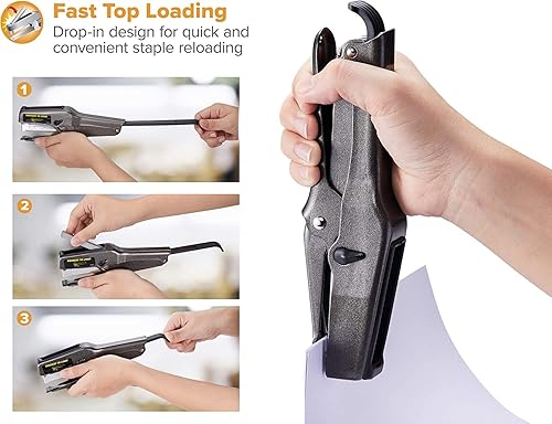 Miniatura 4 de Bostitch Office B8 - Engrapadora resistente con 1250 grapas de 1/4 pulgadas, engrapadora Bostitch de metal de tira completa para cartón, papel y