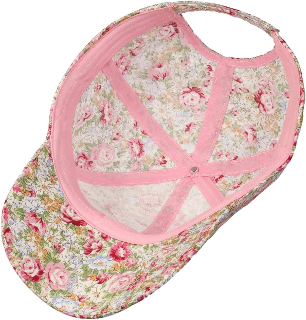 Lipodo Allover Flowers Baseball Cap Floral Cotton Adjustable Hook-and-Loop Closure Women Spring Summer