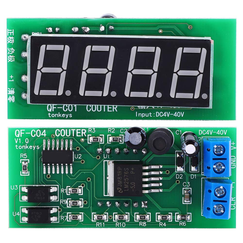 DC4 40V QF C04 Counter e, 4 Digit Digital Display Frequency Counters with Memory Function 0 9999 Counting Range