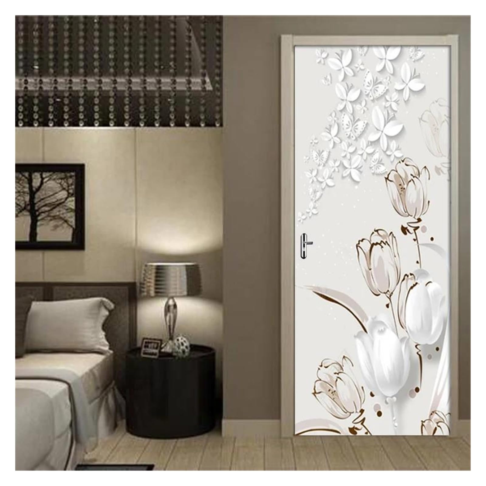 Autocollant mural de porte étanche en PVC effet stéréo 3D