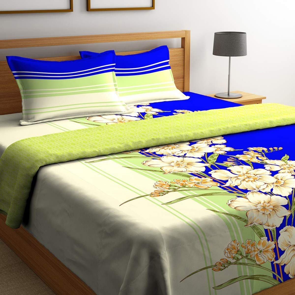 Portico Floral Printed Bedding Set with Comforter 4 Pcs Multicolour Amazon.in Home & Kitchen