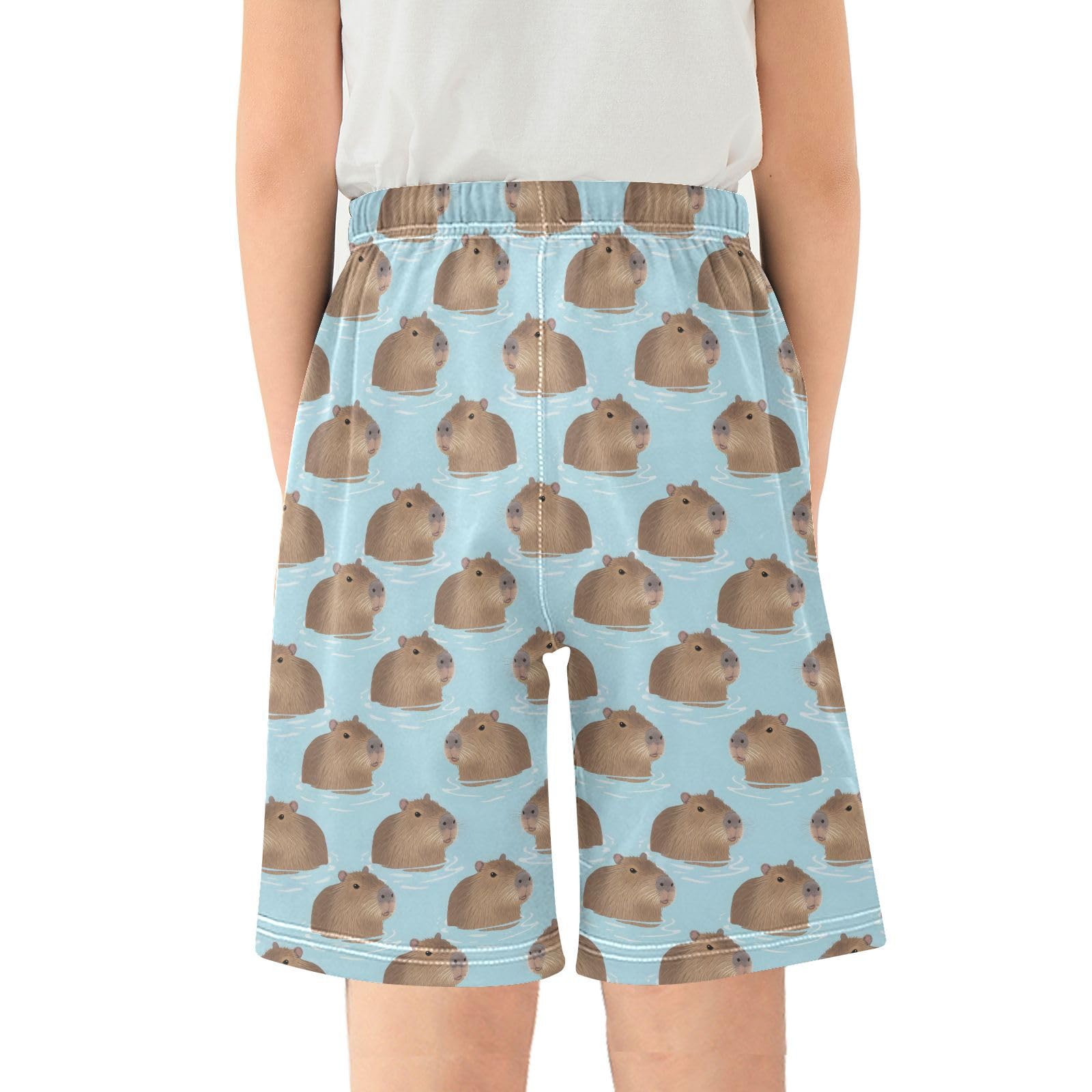 ALAZA Cute Capybara Youth Athletic Shorts for Boys and Girls Size 11-12 Years Multicolor