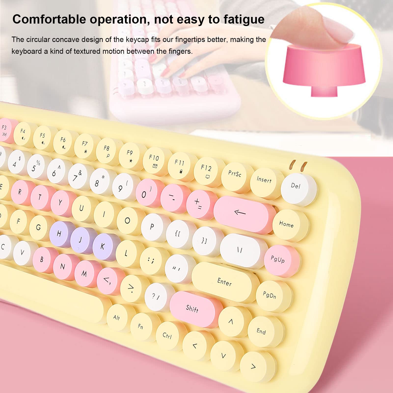 ADITAM Bezprzewodowa mysz z klawiaturą, bezprzewodowa mysz i klawiatura, zestaw z klawiaturą i myszką, 84 klawisze, 1600 DPI, z odbiornikiem USB, plug and play, do komputera PC, laptopa, komputera