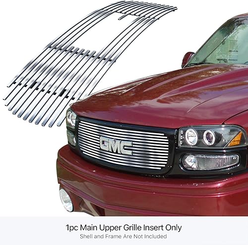 Miniatura 3 de APS Compatible con GMC Sierra 1500HD 2500HD 3500 2001-2002 y Yukon XL 00-06 con logotipo Mostrar logotipo superior superior de acero inoxidable