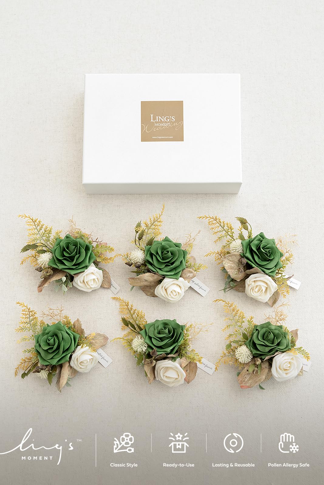 Amazon.com: Ling's moment 6pcs Wedding Wrist Corsage Artificial Flowers,  Girl/Mother Homecoming Prom Corsages Wristlet Décor, etc. Emerald Green  Sage : Home & Kitchen