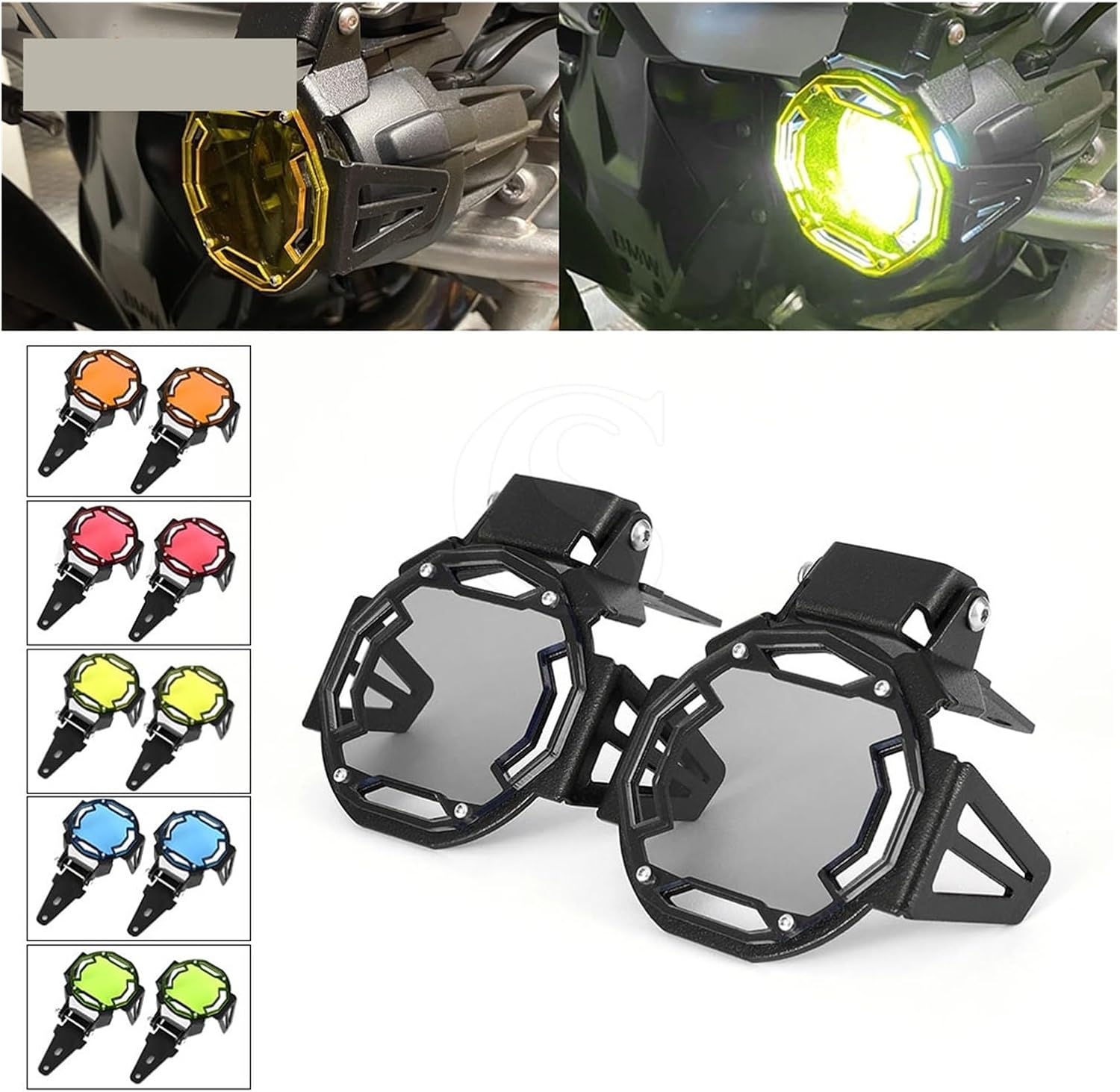 Fit for BMW R1200GS R1250GS F800GS F850GS F750GS ADV Adventure Motorcycle Fog Lamp Light Cover Guard Grille(Blue Not Bracket)