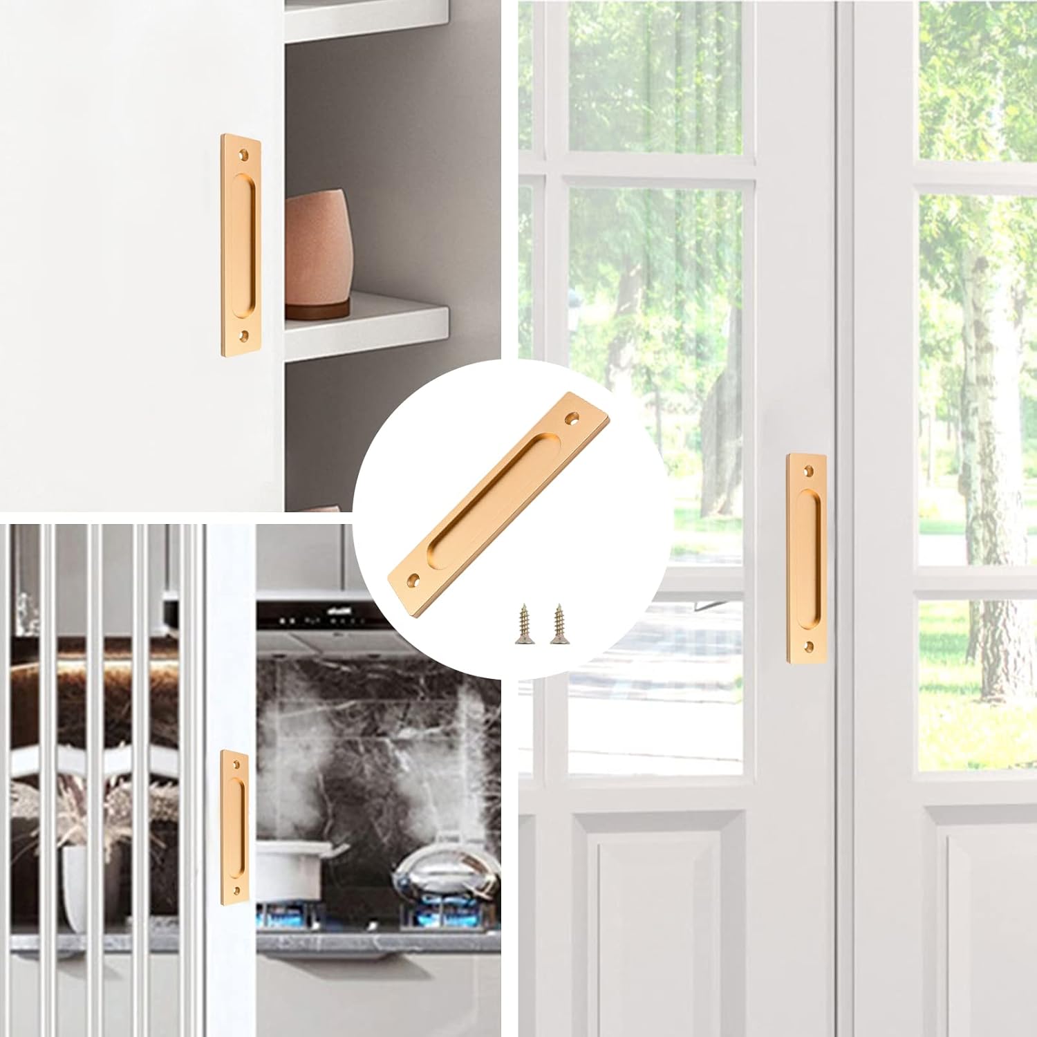 Tirador De Puertas Ocultas Tirador Empotrado Para Puertas Correderas - Dorado Tiradores Puertas Correderas