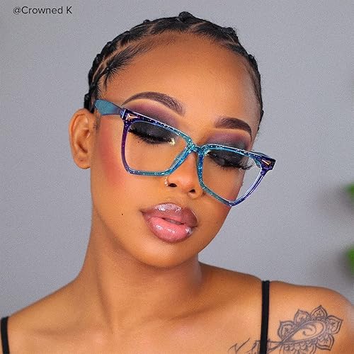 Miniatura 3 de Voogueme Vooglam - Lentes de bloqueo de luz azul con purpurina azul para mujer, sirena OP01860-05