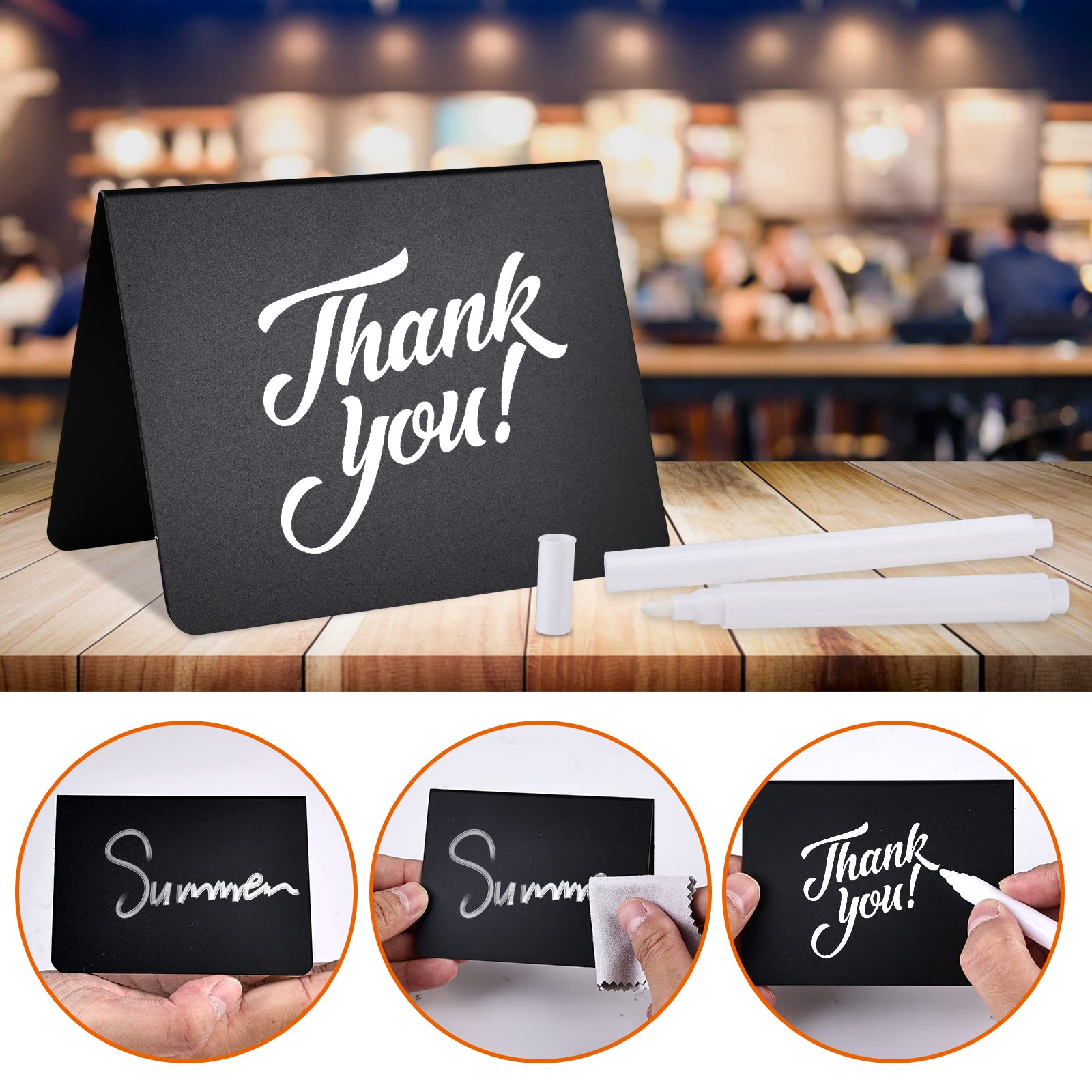 JMIATRY 40 Pcs Mini Tableaux Noirs 10 X 7.5 Cm, Mini Panneau D'affichage, Mini Ardoise Craie Plastique, Mini Tableaux D'affichage Pour Prix, Mariages, Fêtes, Boulangeries