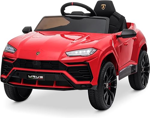 Kidzone - Vehículo eléctrico para niños con licencia de 12 V y 7 Ah Lamborghini Urus con control remoto de 24 G radio puerto USB AUX suspensión de