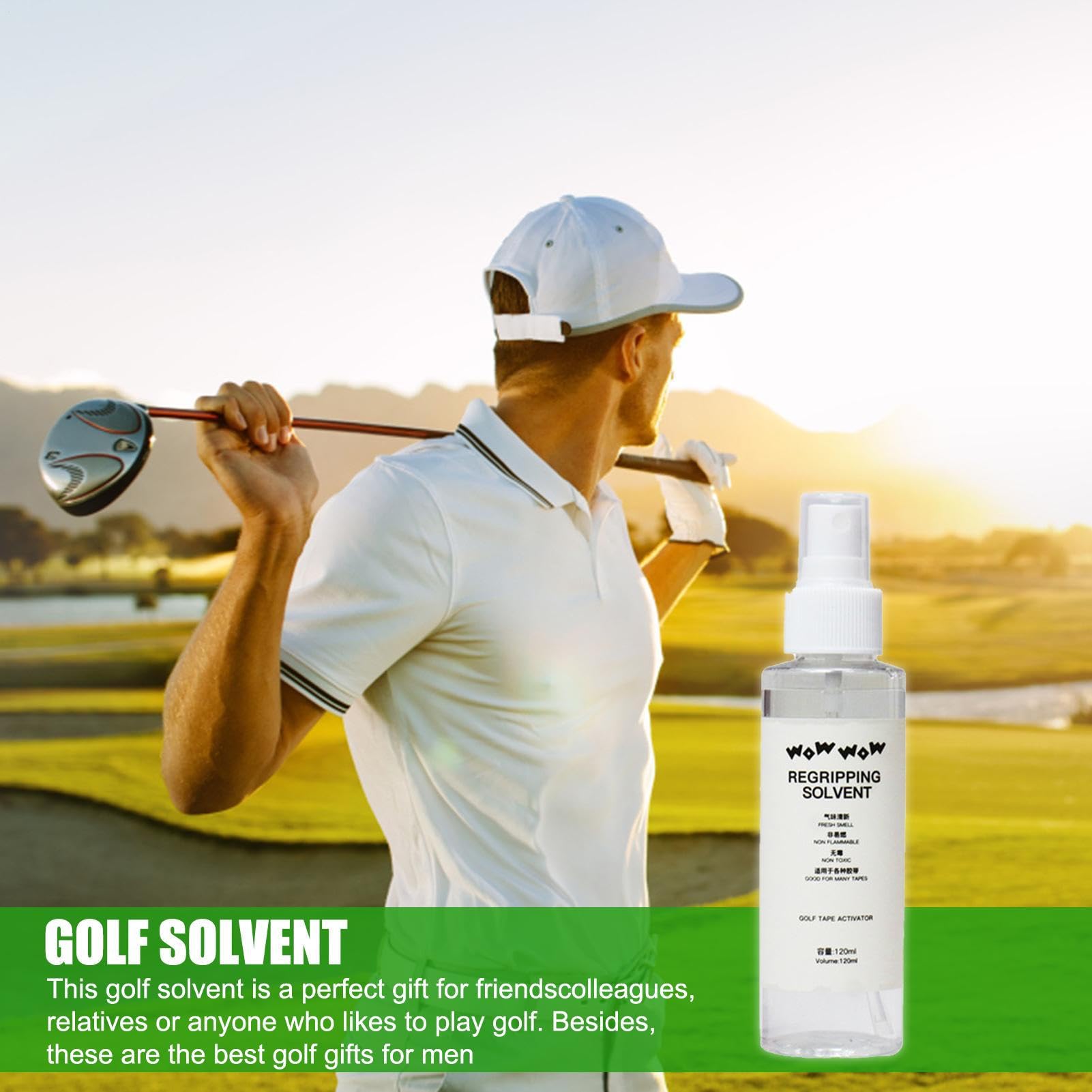 Golf Grip Solvent, 120 ml Golf Club Regripping Solvent Solution, Professional Repair Solution for Easy Repping and Grip Repair