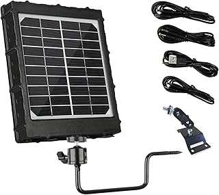 8000mAh Solarpanel 12V/1.2A, 9V/1.6A, 6V/2.4A Ausgang, Externer Eingang 5 V/2A IP66 Wasserdicht Tragbar Outdoor Wiederaufladbar Stromversorgung Solarpanel für Wildkamera, Überwachungskamera