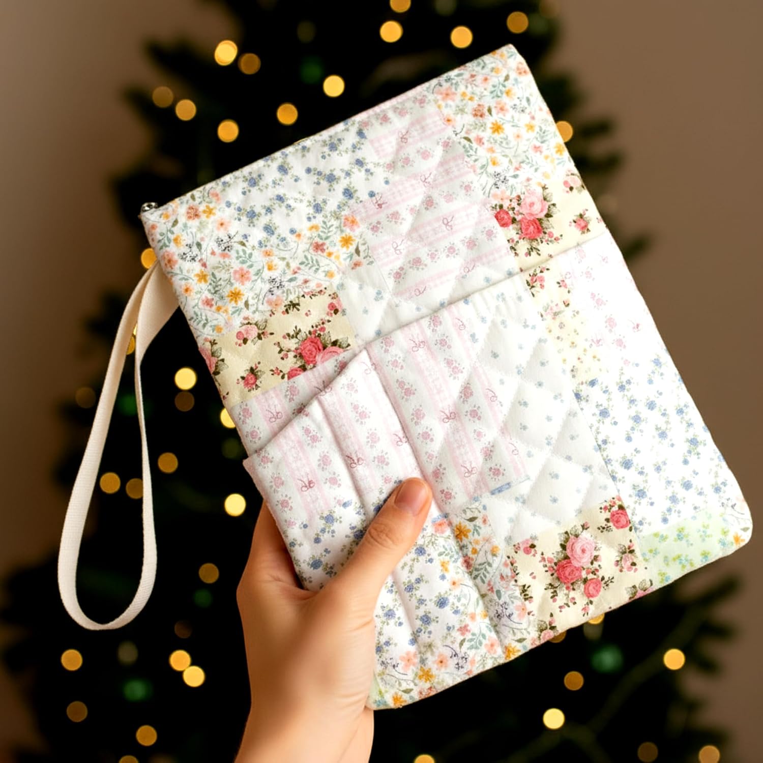 Gilprop Bible Book Sleeve 11" x 9" Spliced Flower Quilted Zippered image 4
