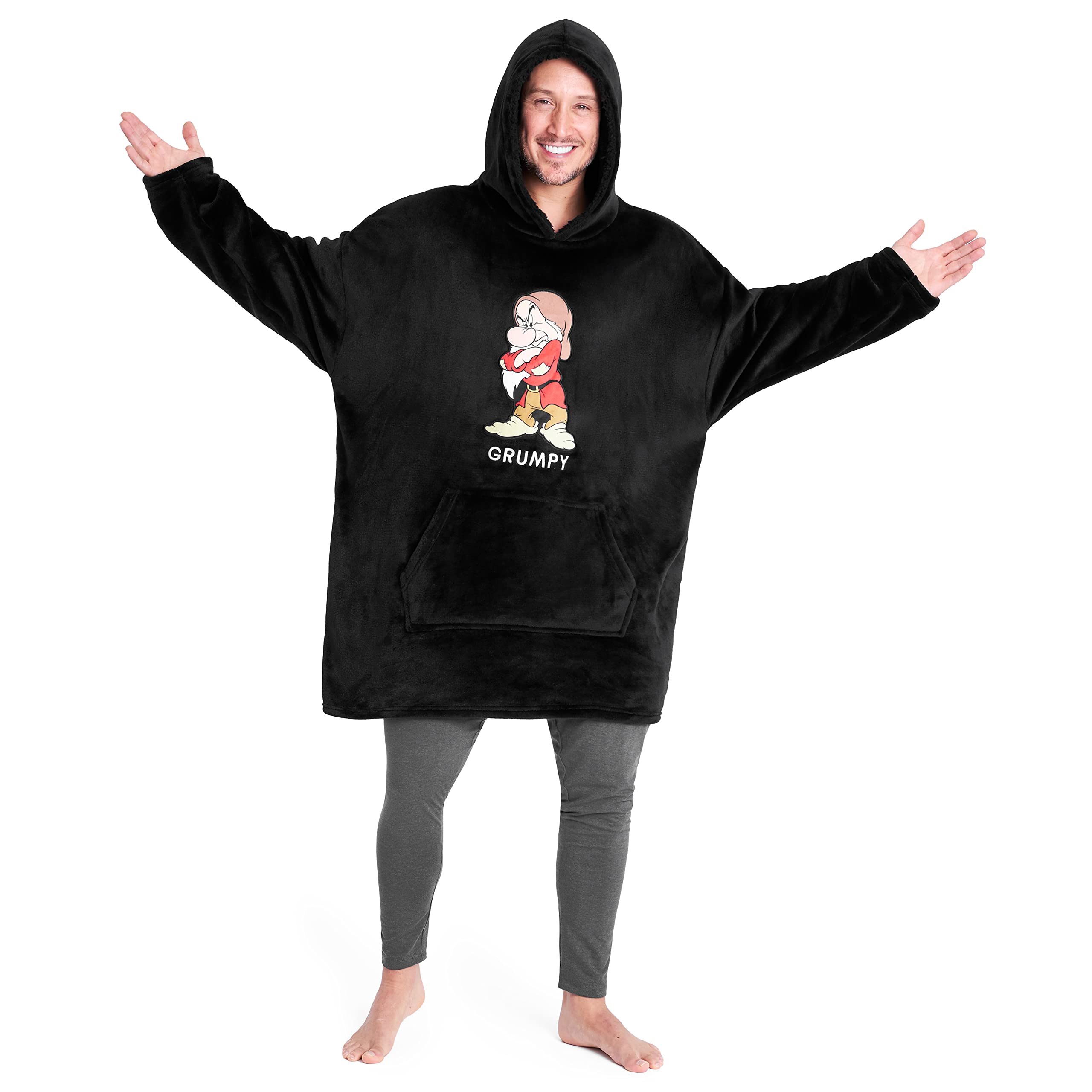 Oversized Hoodie Blanket for Men, Grumpy Funny Gifts for Men Black