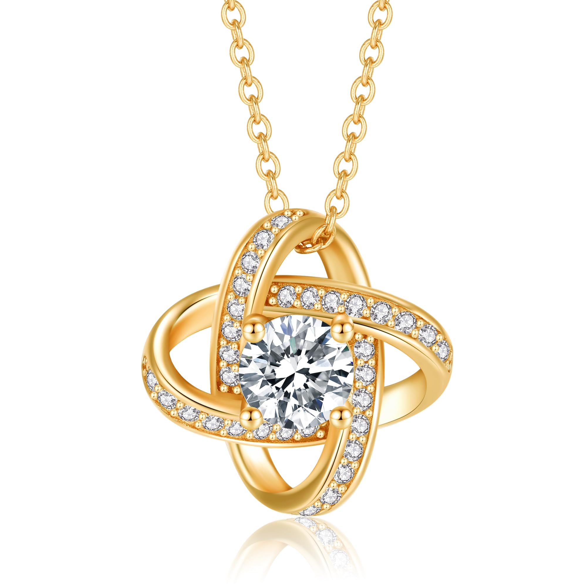 Jrêveinfini Halskette Damen 925 Silber mit Anhänger, Ewiger Knoten Schmuck für Frauen mit Geschenkbox, Geschenk zu Weihnachten, Valentinstag, Muttertag & Geburtstag