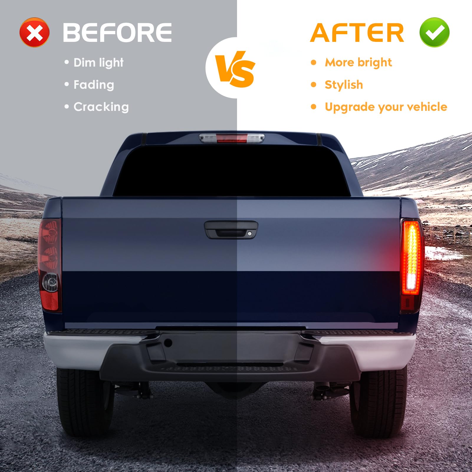 Pair Of Smoke Lens Tail Lights For 2004-2012 Chevy Colorado & GMC Canyon Pickup