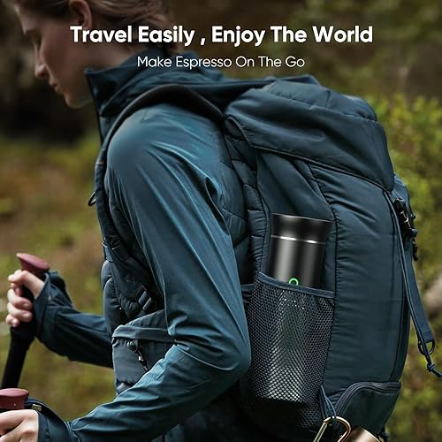 Miniatura 7 de Cafetera portátil de café expreso, cafetera de viaje para campamento, cafetera autocalentable para automóvil con USB-C, compatible con café molido y