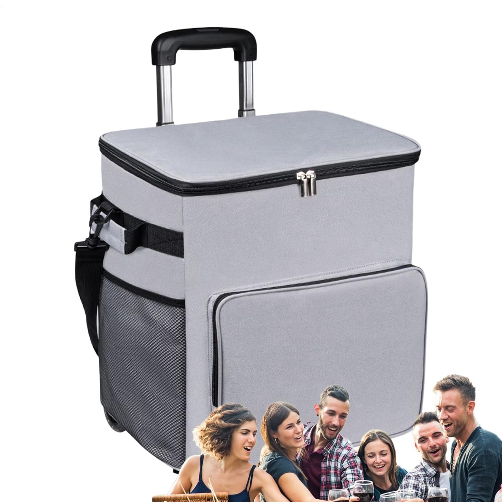Cooler isolante su ruote | Carrello rotabile per refrigeratore - Carrello da viaggio 35 litri impermeabile per picnic campeggio shopping all'aperto