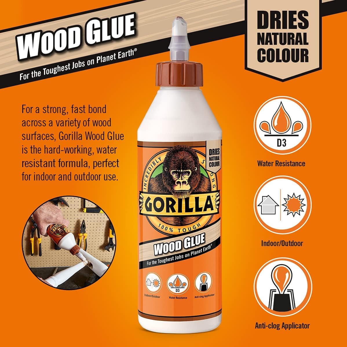 236ml Gorilla Waterproof Wood Glue