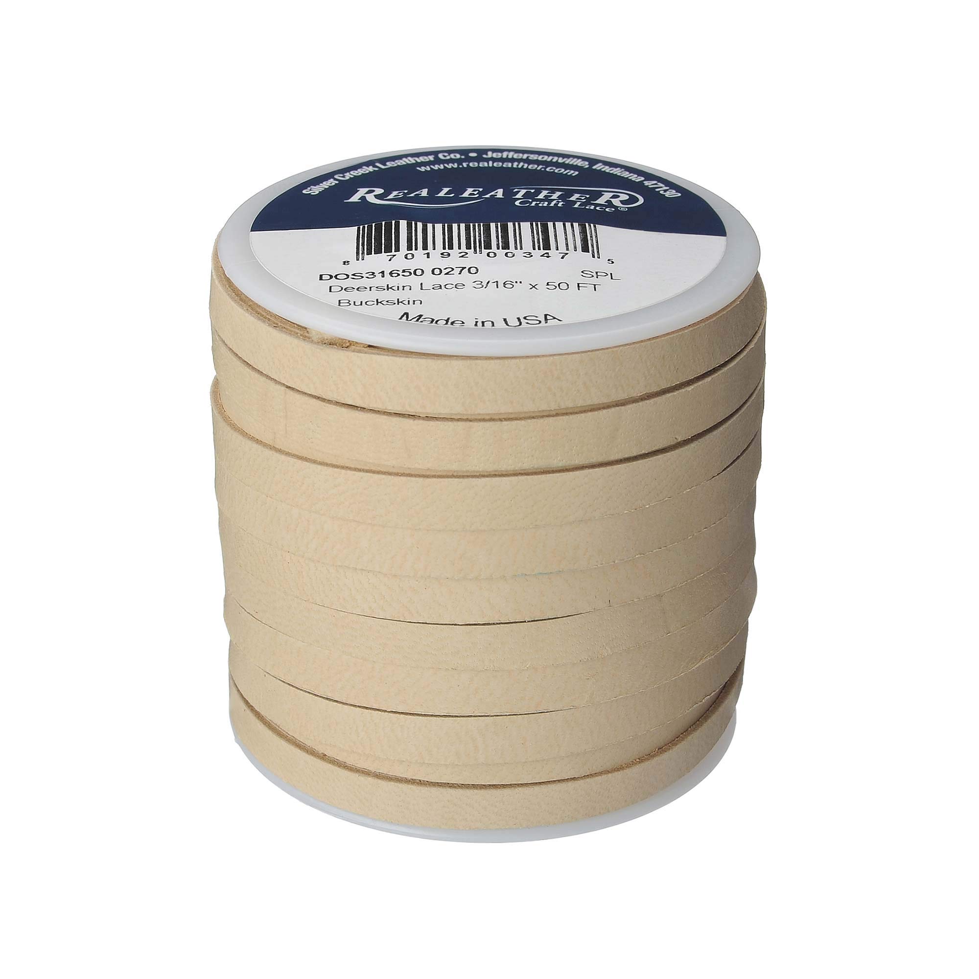 Realeather Deerskin - Cordón de piel (3/16" x 50"), color marrón