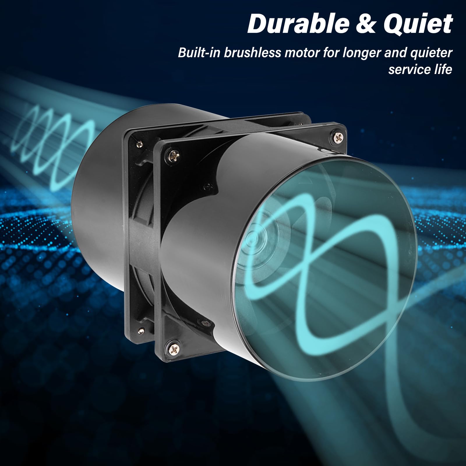 GOMETY Ventilatore tubolare da 100 mm, DC12 V, ventola assiale, 100 mm, con regolatore di velocità, ventola per tubi da 100 mm, rete silenziosa, adattatore per canale per serra, tenda da giardino
