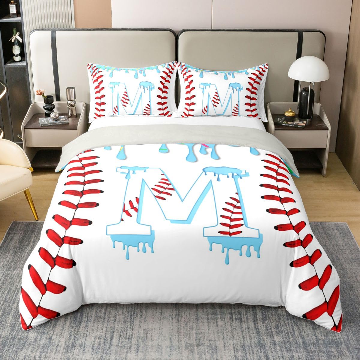 Homewish Blauer Eiscreme Tropf Bettwäsche 155x220 Baumwolle