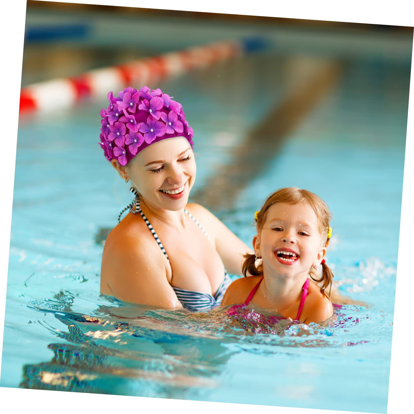 INOOMP cuffia da nuoto a fiori cuffia da bagno divertente ia da doccia per uomo shower cap ia per piscina ie di protezione ie da nuoto per il tessuto di nylon