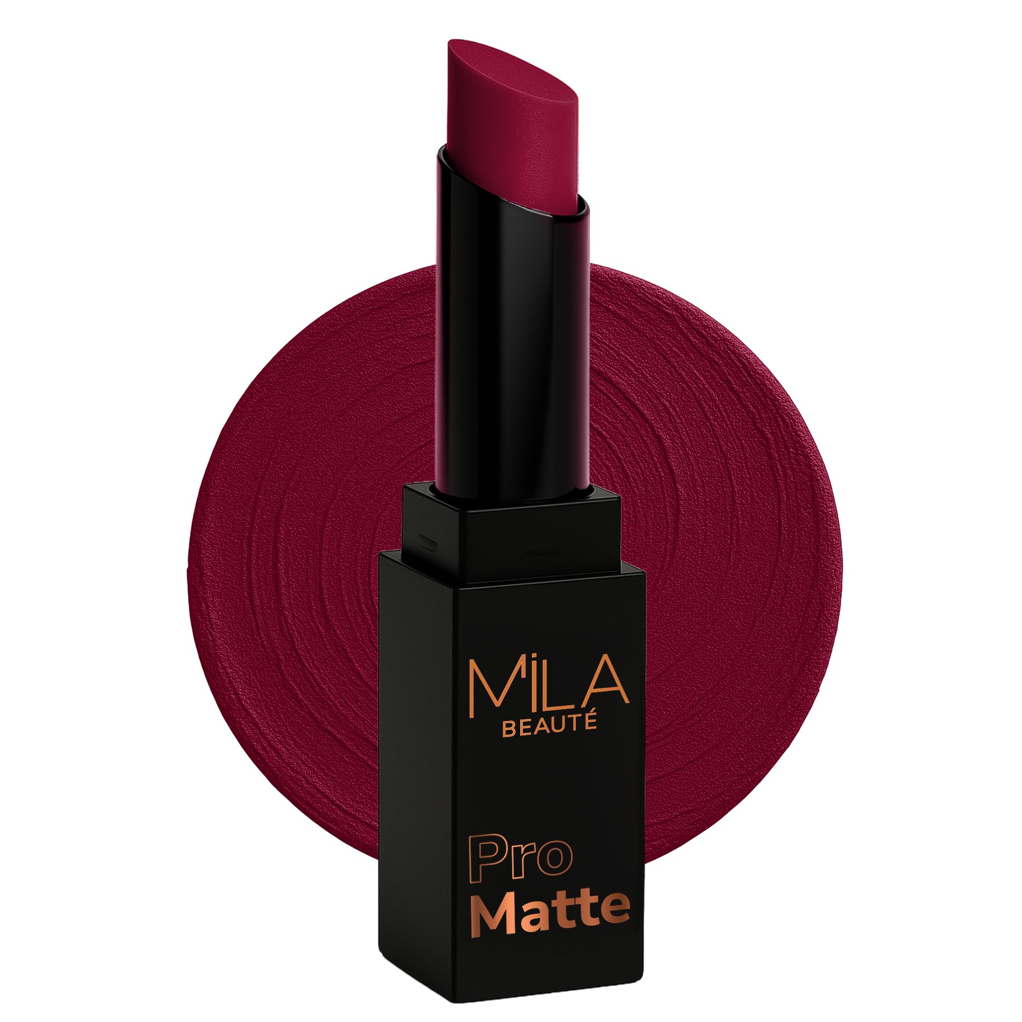 Mila Beauté Pro Matte Lipstick | Highly Pigmented & Long lasting | Semi Matte Finish | Light Weight Lipstick | Single Swipe Application | Luxurious Lip Color | Shade - (Noorjahan, 4.2g)