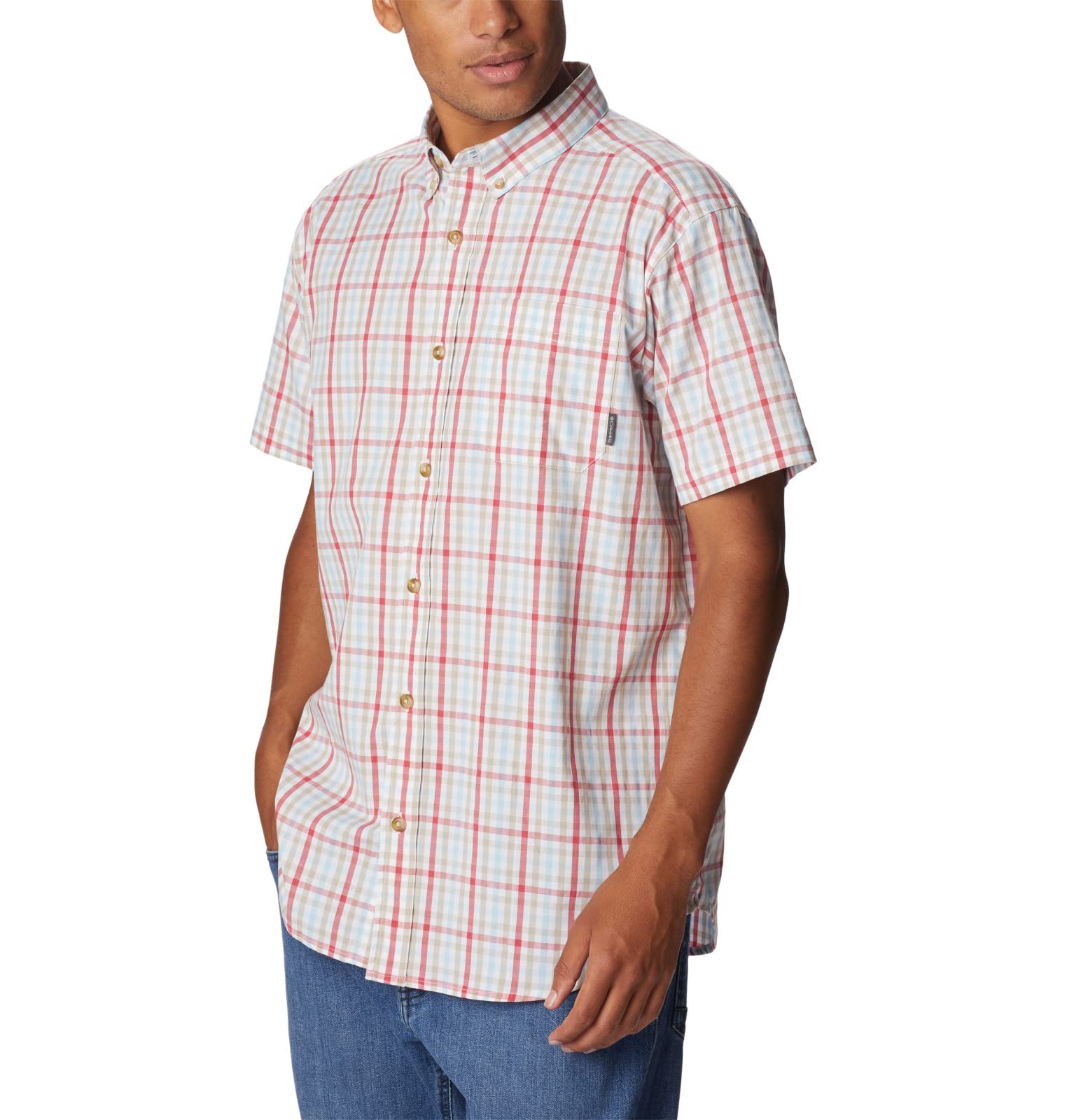 Columbia Rapid Rivers II Short Sleeve Plaid Shirt, Comfort Stretch Camisa de Botones Hombre