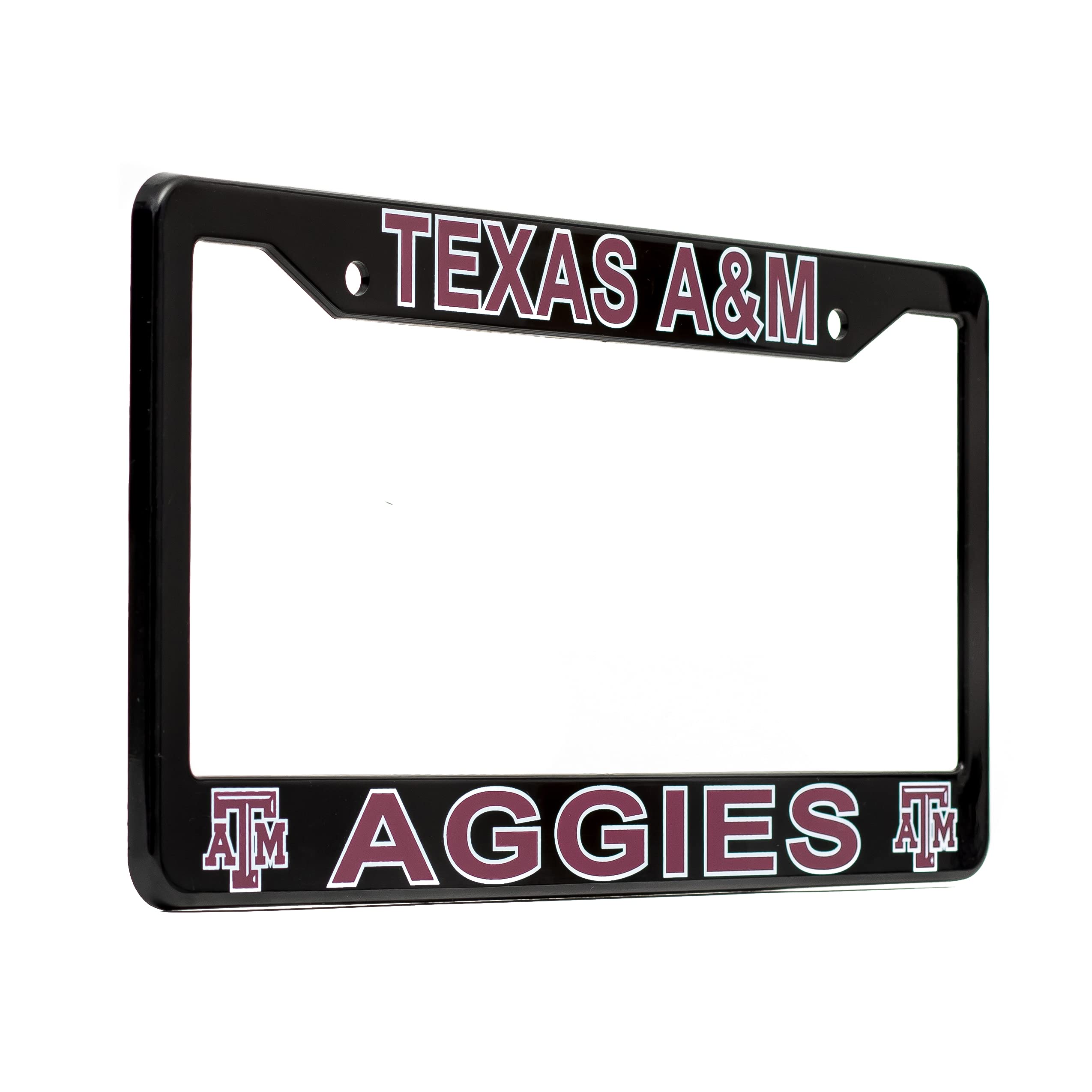 EliteAuto3K Texas A&M Aggies License Plate Frame Cover – Black – 12.25 x 6.25 - Ideal Gift for Sports Fans & Supporters – Slim Design